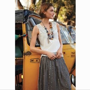 Anthropologie Little Blue Bird Sequined Skirt